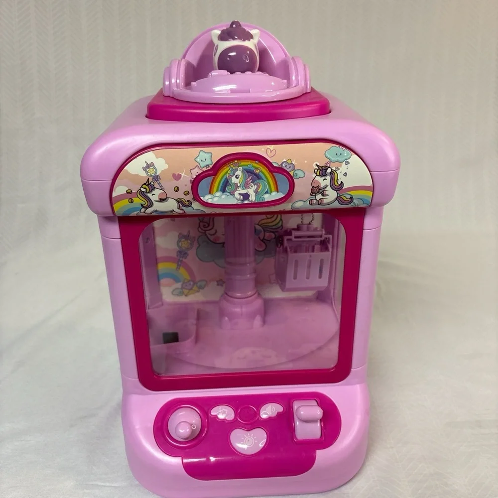 Unicorn Claw Machine for Kids Mini Electronic Vending Machine 13 Plush Toys - Picture 2 of 4